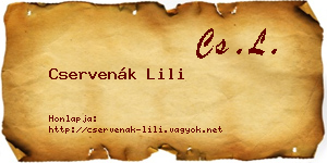 Cservenák Lili névjegykártya