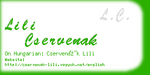 lili cservenak business card